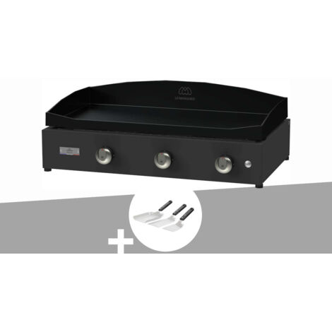 Kit plancha à gaz Pure 375 noire Le Marquier + Kit 3 spatules