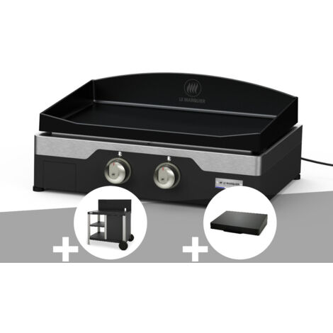 Kit plancha électrique Allure 260 Duo Le Marquier + Desserte + Couvercle