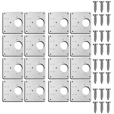 Kit plaque réparation charnière avec trou pour armoire, support antirouille