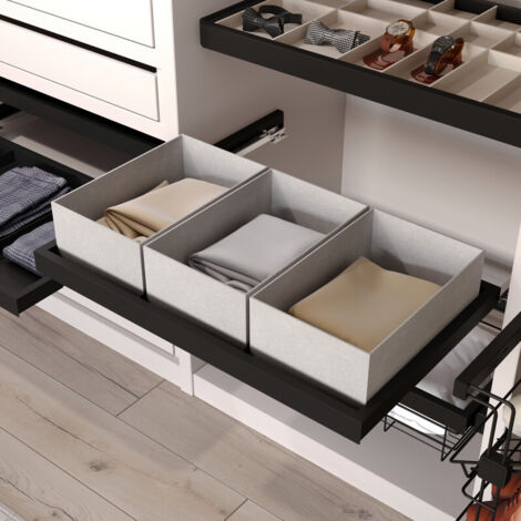 Kit Plateau Emuca con 3 cesti nero testurizzato