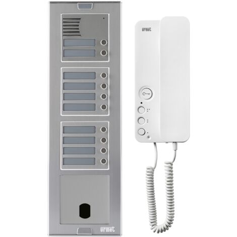 Kit Platine et poste audio Sinthesi Alu 10 boutons 4 modules 2VOICE URMET KASA83/10