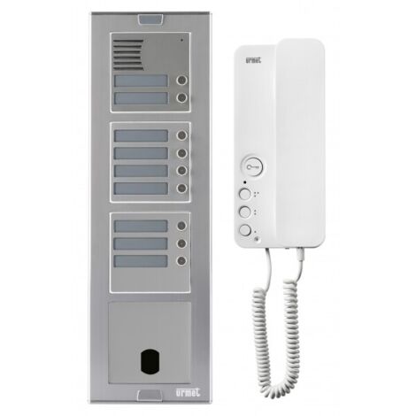 Kit Platine et poste audio Sinthesi Alu 9 boutons 4 modules 2VOICE programme URMET KASA83/09