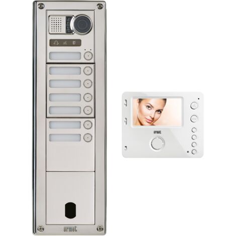 Kit Platine et poste video Sinthesi Steel Inox 7 boutons 4 modules 2V Programme URMET KVSI83/07