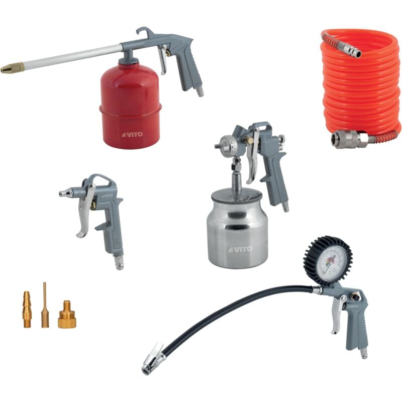 Vito - Kit air comprimé 8 accessoires pour Compresseurs d'air
