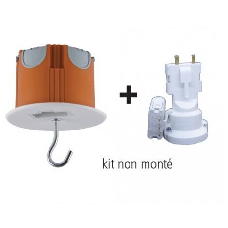 Kit point de centre DCL BBC Ø 68mm prof 55mm avec douille E27 et couvercle 84mm SIB P36859