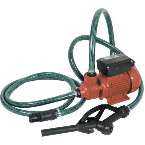 KIT POMPA TRAVASO ASPIRAZIONE ESTRAZIONE GASOLIO ELETTROPOMPA 230V 40L EROGATORE 298 rib