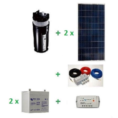 Kit pompage solaire immergé Shurflo 9325 avec 2 batteries - 24V