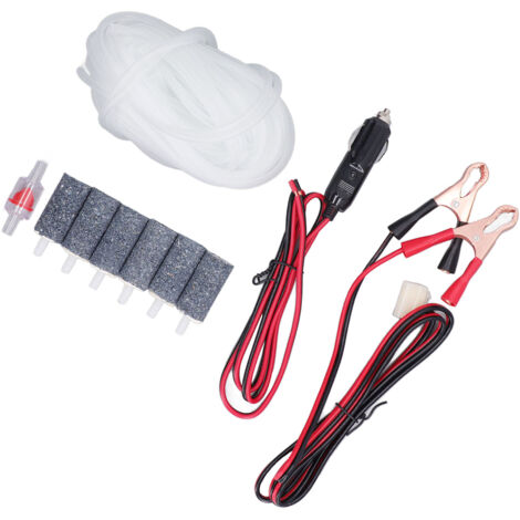 Kit Pompe à Air Aquarium - Accessoires avec Valve Anti-Retour, Tuyau Souple, Pierre à Bulles et Pinces - MPQ-903
