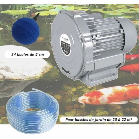 Kit Pompe à Air Vortex Turbine 18000 l/h + 24 Boules Pour Bassins De Jardin