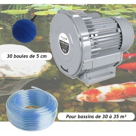 Kit Pompe à Air Vortex Turbine 30000 l/h + 30 Boules Pour Bassins De Jardin