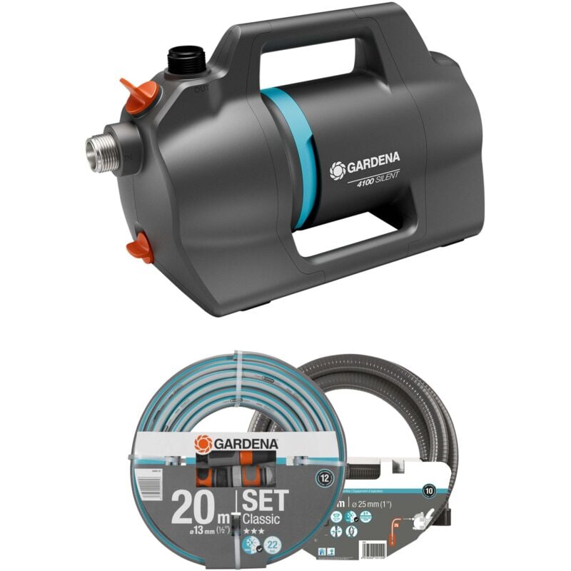 Kit pompe d'arrosage de surface 4200 Silent. 600 w. 4200 l/h à 3,9 bar. Silencieuse. (09055-20) - Gardena
