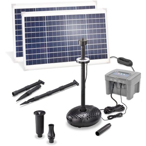 Kit Pompe Solaire Pour Ruisseau 5000 L/h - 3 Panneaux 50W, Tuyau 5m, Fonctionne à L'Énergie Solaire