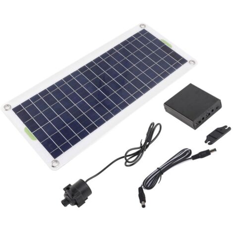 Kit Pompe Fontaine Solaire, 30W 12V 800L/H Panneau Solaire Polysilicone Pompe à Eau pour Bain D'oiseaux, étang à Poissons, Jardin