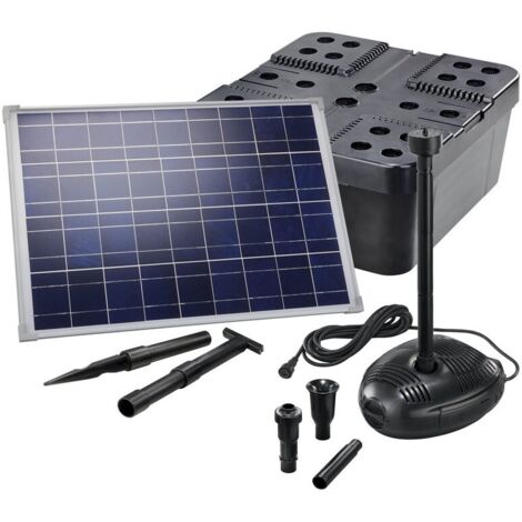Kit pompe solaire bassin 50W – Filtration 1700L – Pompe 18V à immerger – Panneau solaire cristallin 50Wc – Autonome et facile à installer - 1700L-50W