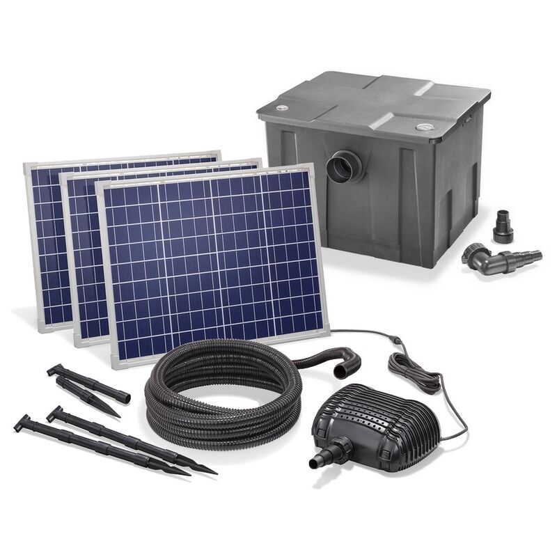 Solairepratique - Kit pompe solaire bassin avec filtre gros débit Premium 5000L-150W