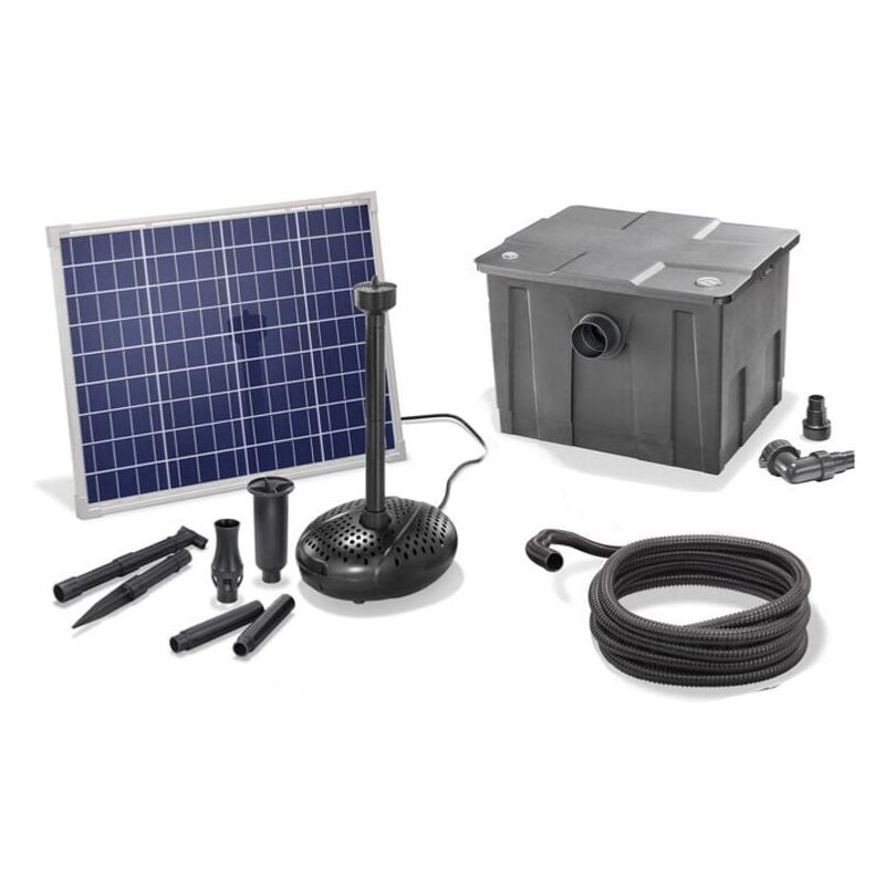 Solairepratique - Kit pompe solaire bassin avec filtre Premium 2500L-50W Substitution