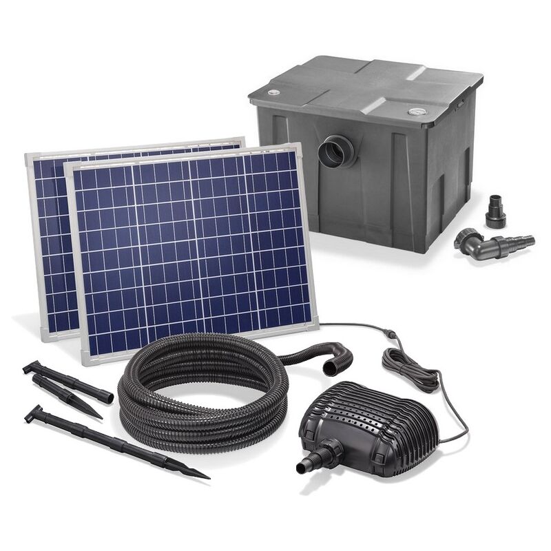 Kit pompe solaire bassin avec filtre Premium 3400L-100W