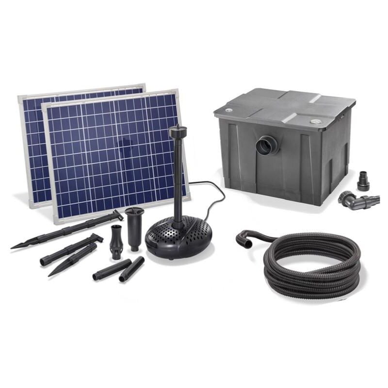 Solairepratique - Kit pompe solaire bassin avec filtre Premium 3400L-100W Substitution