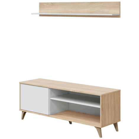 KIT PORTA TV MENSOLA 135X40XH50 CM ROVERE BIANCO- 1,0 pz
