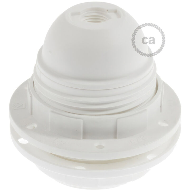 Image of Creative Cables - Kit portalampada E27 in termoplastica con doppia ghiera per paralume Bianco - Bianco