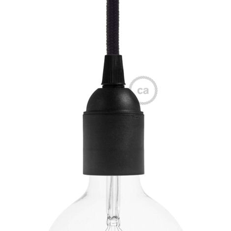 Kit portalampada E27 in termoplastica - Nero