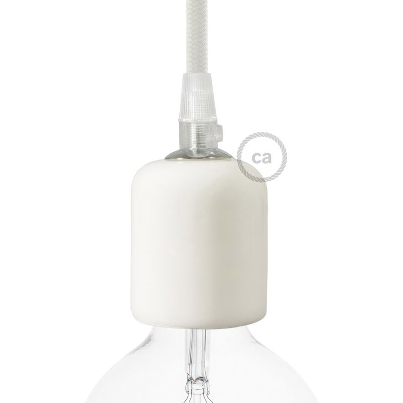 

Creative Cables - Kit portalámparas de cerámica E27 | Blanco - Blanco