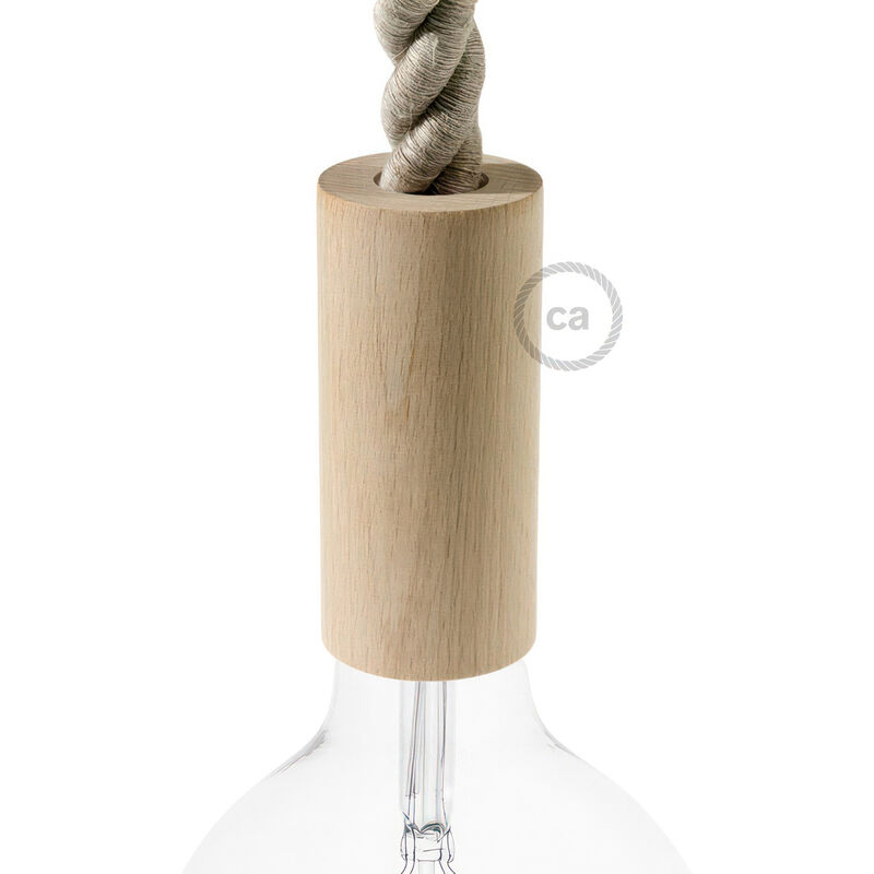 

Creative Cables - Kit portalámparas de madera E27 para cable 2XL | Neutro - Neutro