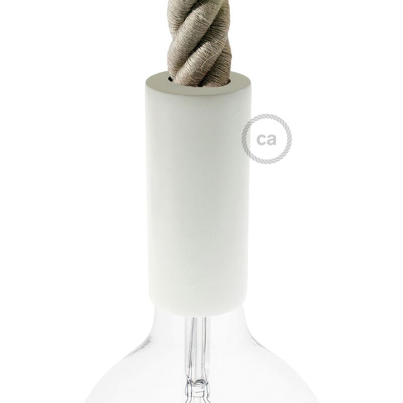 

Creative Cables - Kit portalámparas de madera E27 para cable 3XL | Blanco - Blanco