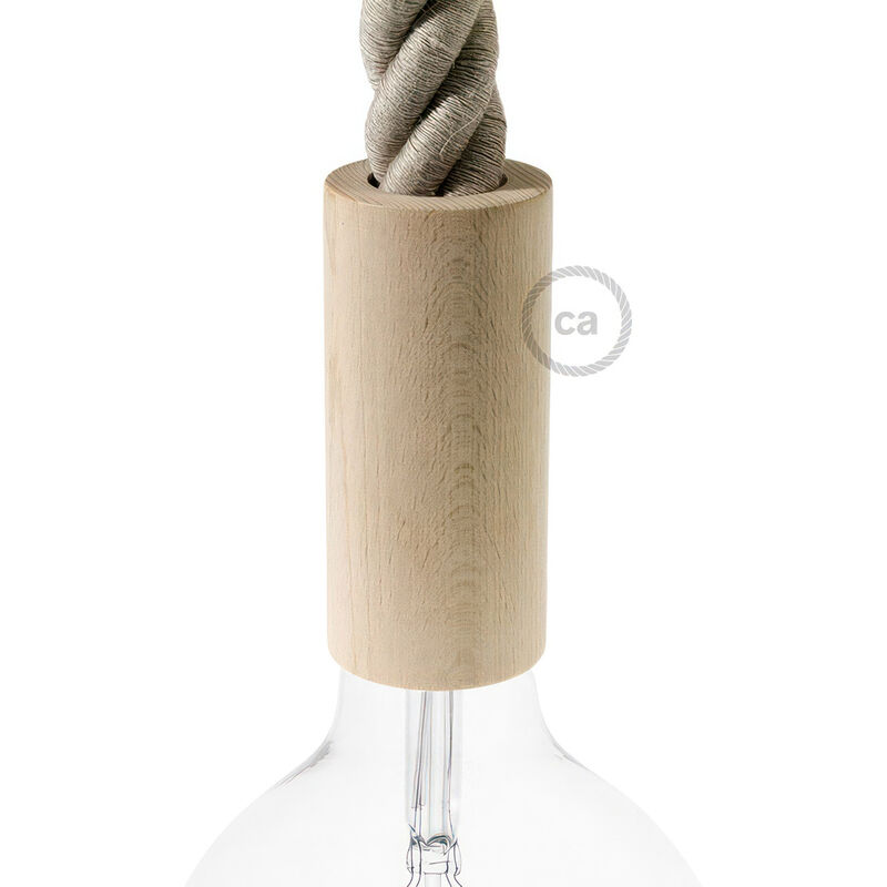 

Creative Cables - Kit portalámparas de madera E27 para cable 3XL | Neutro - Neutro