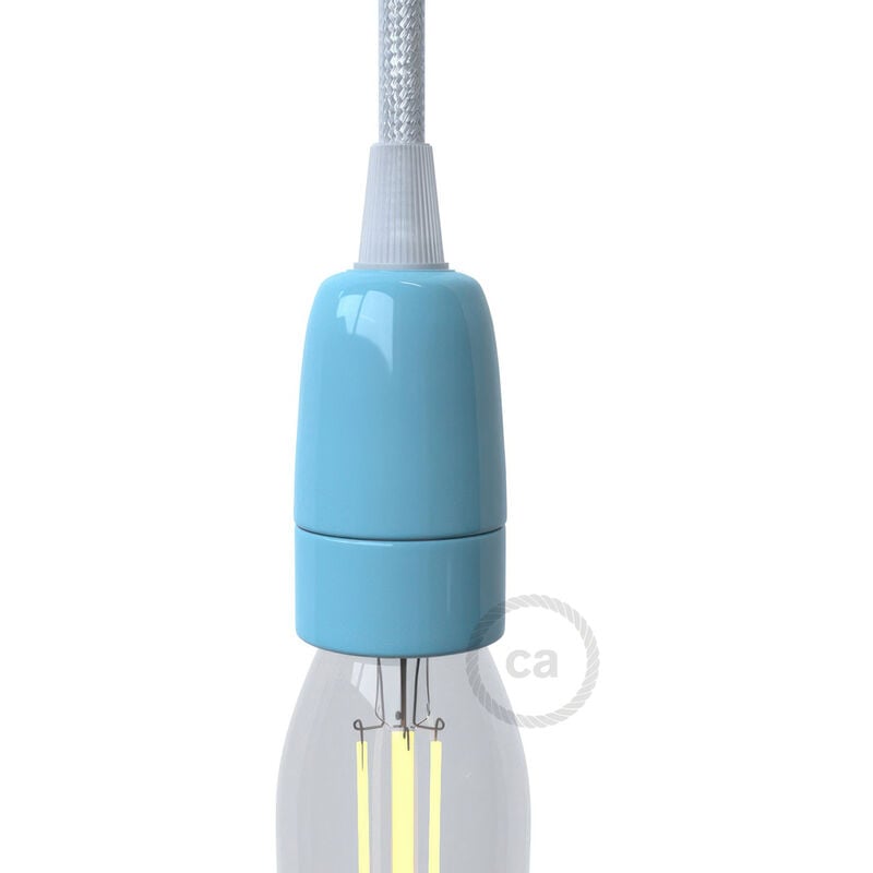 

Creative Cables - Kit portalámparas de porcelana E14 | Azul claro - Azul claro