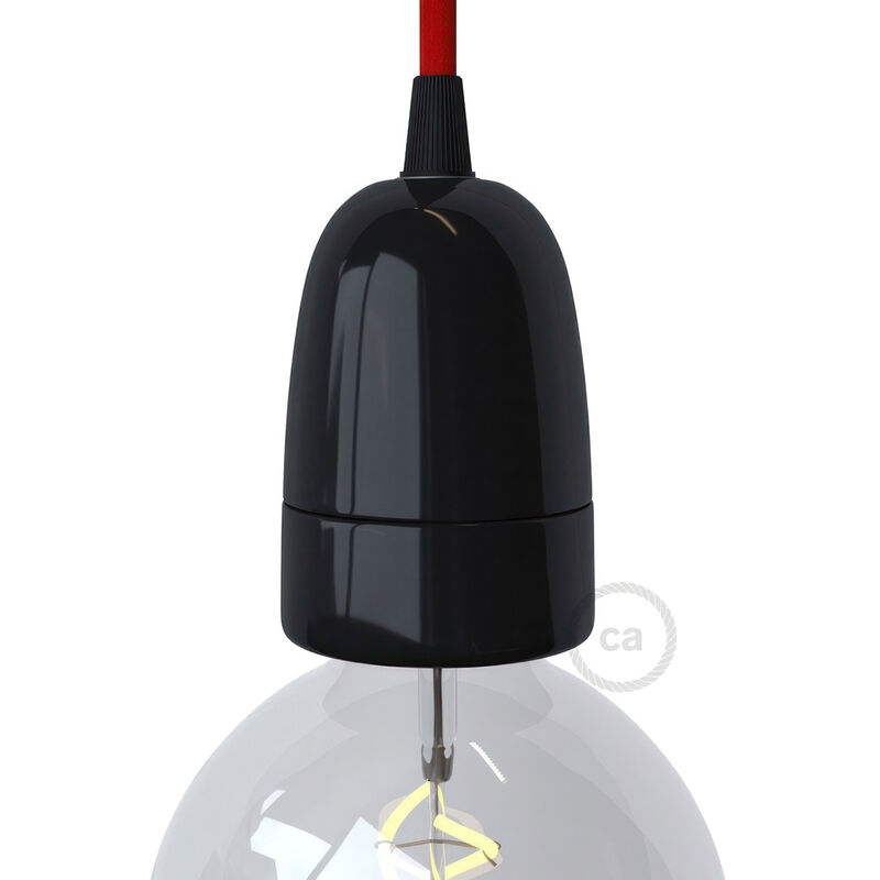 

Creative Cables - Kit portalámparas de porcelana E40 | Negro - Negro