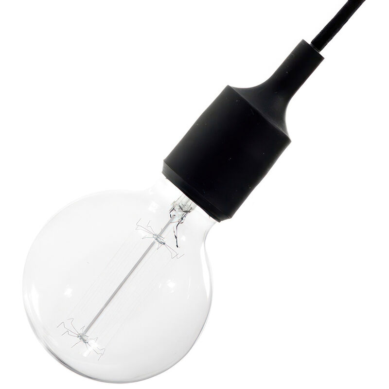 

Creative Cables - Kit portalámparas de silicona E27 | Negro - Negro