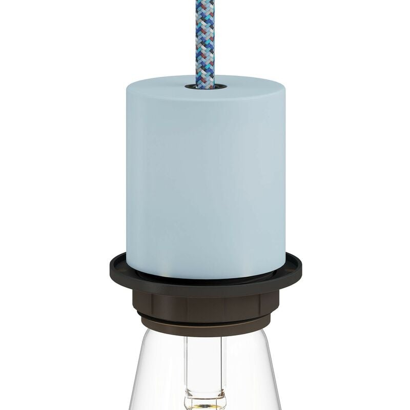 

Kit portalámparas E27 en metal semi-roscado con abrazadera de cable oculta | Azul claro - Azul claro