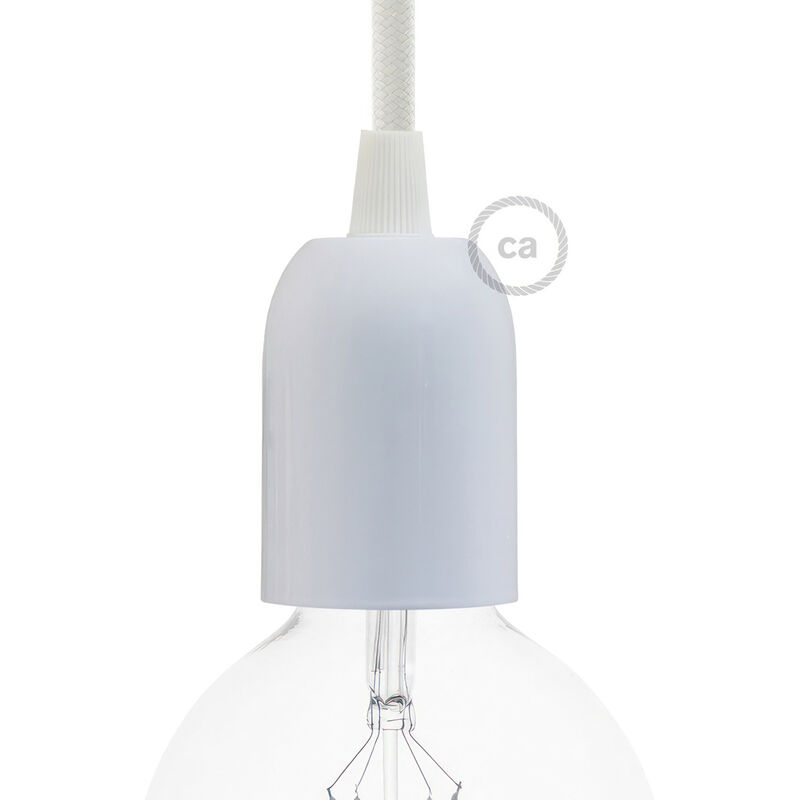

Creative Cables - Kit portalámparas semiesférico de metal E27 | Blanco brillante - Blanco brillante