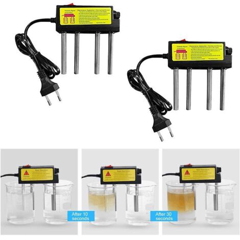 Kit portátil de electrólisis de agua para analizar la calidad del agua.