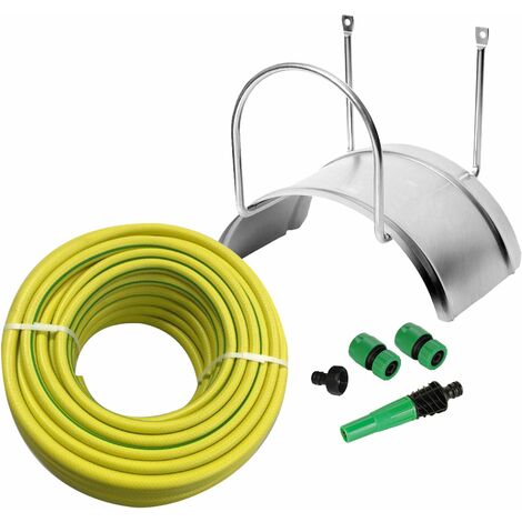 Kit Portatubo da Muro in Acciaio con Tubo 25m e Accessori Agrati