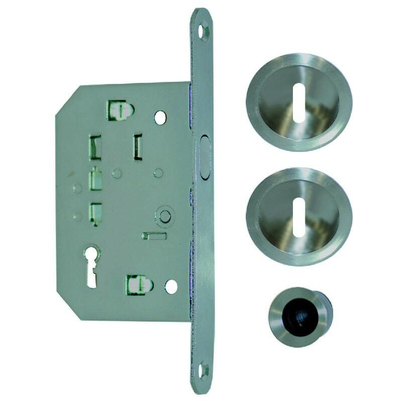 Kit pour porte coulissante inox clé l - ni 014