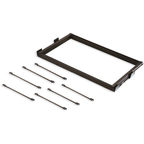 Kit de coulisses et tringles pour pantalons Moka Emuca pour module 800 mm finition couleur moka