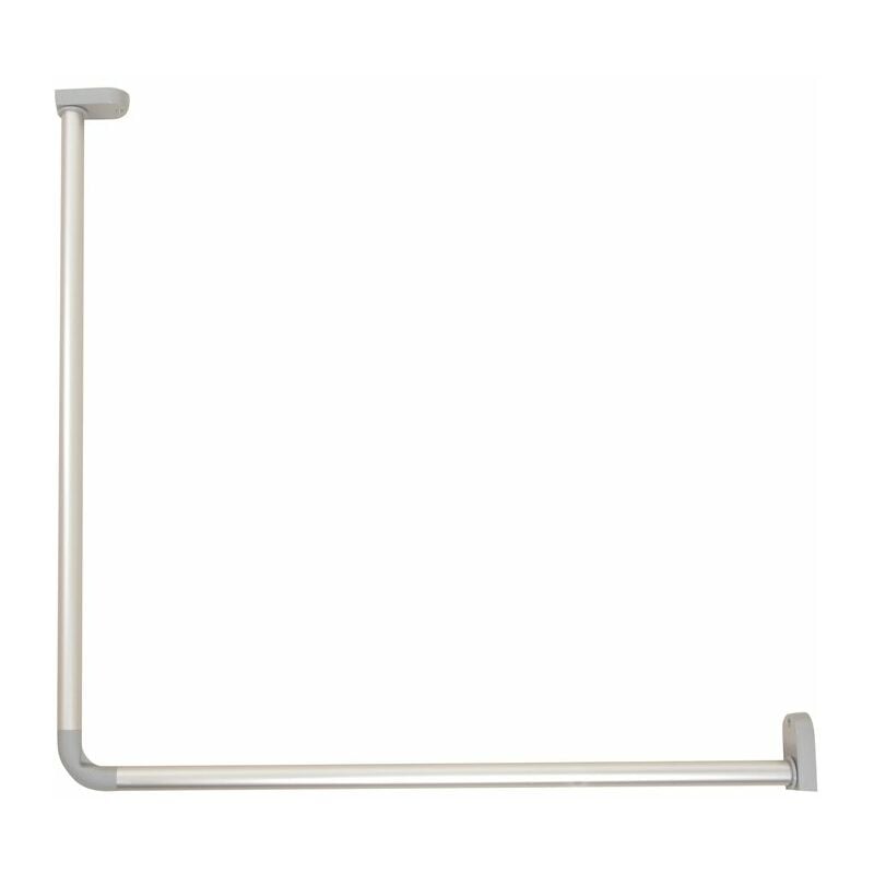 Bossini - Kit porte rideau de douche d'angle 80 x 80 cm - diamètre 25 mm - Aluminium anodisé