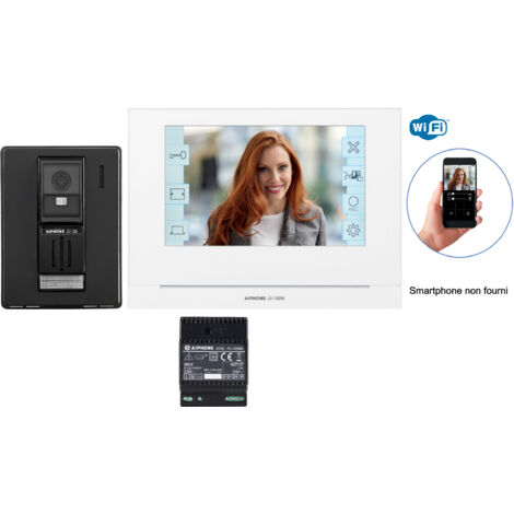 Kit portier vidéo connecté Aiphone JOS1AW – Platine saillie IP54 et Moniteur 7’’ tactile Wi-Fi - AIPHONE JOS1AW