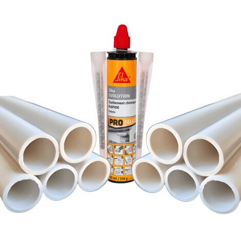 Kit pose Beethoven BOIS Ø16mm avec 5 tubes PVC 100cm 10 caches époxy loquet