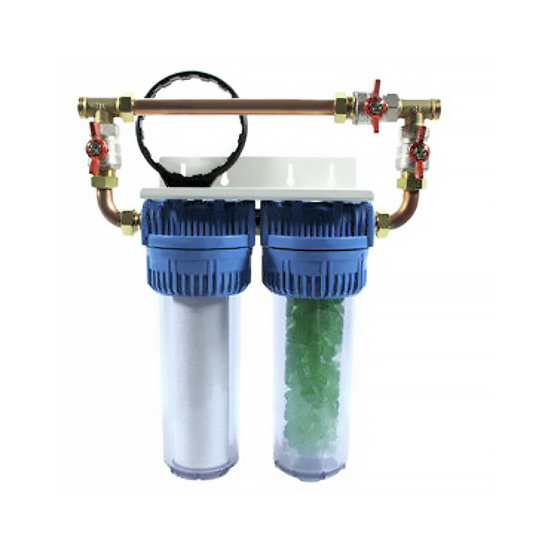 Progalva - Kit Pot à filtre double+Cartouches+ Equerre+By-pass+Vis+Clé