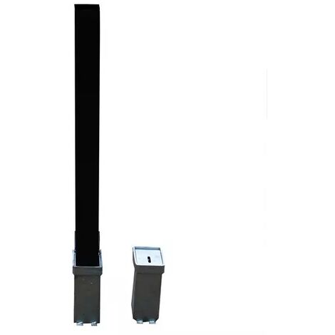 Kit poteau amovible 100P-B NOIR (s'entrouvrant) haute résistance avec 2 bases enterrées