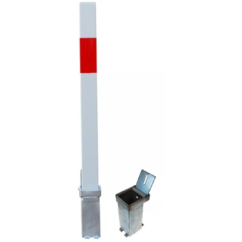 Kit poteau amovible 100P-WR blanc/rouge (s'entrouvrant) haute résistance avec 2 bases enterrées