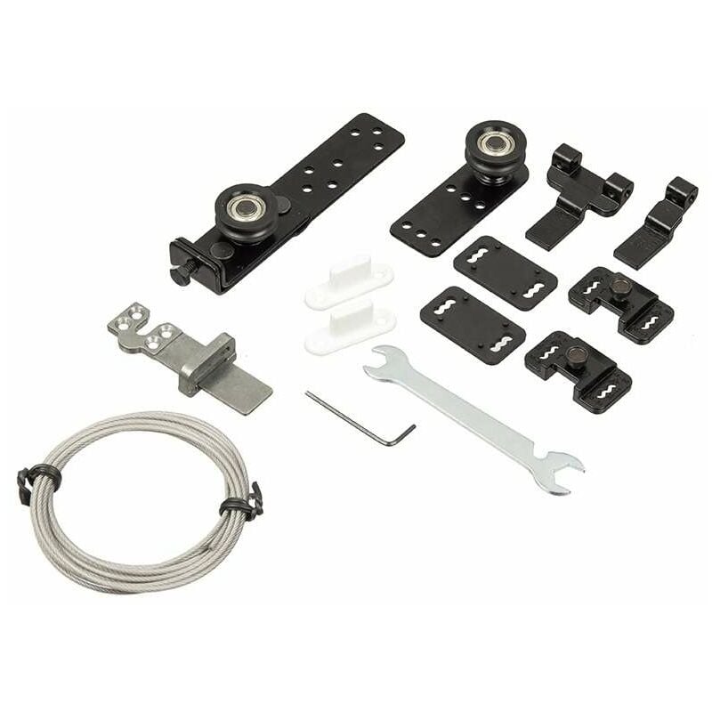 Kit pour ouverture progessive continue des vantaux de porte coulissante 1,35m Fixation Armoire Placard Dressing Synchronisation Chambre Entrée Maison