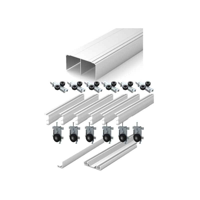 Kit pour porte coulissante 3 vantaux P100 - 2700 mm - argent Seed Gammiste