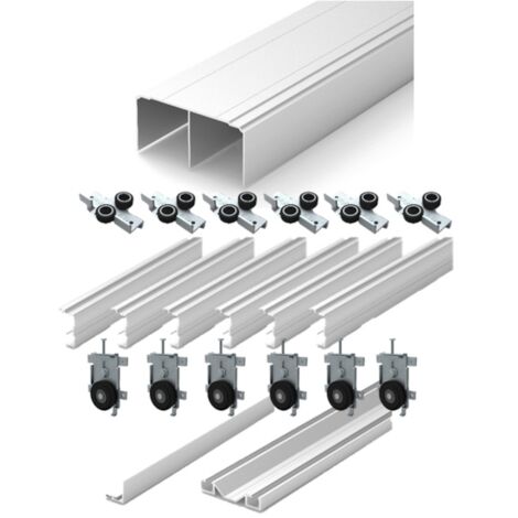 Kit pour porte coulissante 3 vantaux P100 - 2700 mm - argent - SEED GAMMISTE