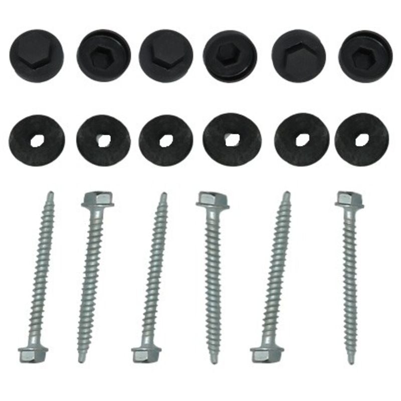 Kit pour profil vissable plaque polycarbonate (50 pcs) - Coloris - Gris, Epaisseur - 32 mm