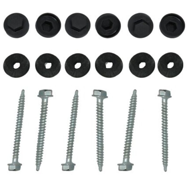 Kit pour profil vissable plaque polycarbonate (50 pcs) - Coloris - Gris, Epaisseur - 16 mm