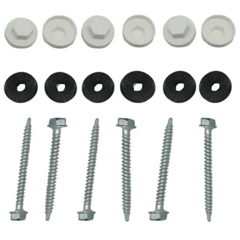 Kit pour profil vissable plaque polycarbonate (50 pcs) - Coloris - Blanc, Epaisseur - 32 mm